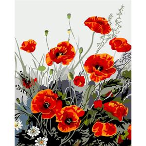 2 x KOMI Flower Paint by Numbers Kit for Adults, Adult Paint by Number Flowers Kits on Canvas Painting Art Craft Kits for Adults 16x20inch Frameless, Dancing Flower