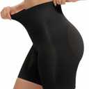 SHAPERX Tummy Control Underwear for Women  Mid-Waisted Seamless Shapewear Shorts Anti-Rolling Body Shaper Under Dresses (3XL, Black)