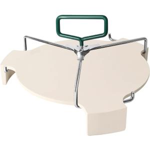 Large Ceramic Plate Setter Heat Deflector with All-Round Lifter Set Compatible with Large Big Green Egg,and Other Similar Sized Kamado Grill,18 In Ceramic Egg Grill