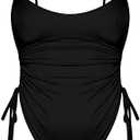 KRLAGAPAS Women's Sexy One Piece Bathing Suit Tummy Control Swimsuit. Size L