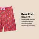 Amazon Essentials Boy's Quick Dry Swimming Board Shorts Swim Trunks (Medium, Lilac Red Crocodiles)