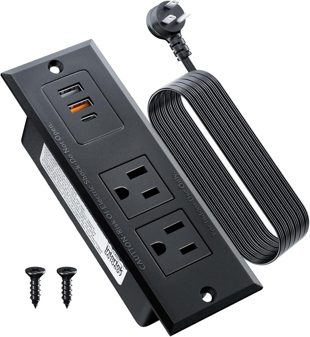 DOACE Recessed Power Strip with USB C Fast Charging Conference Recessed Outlet,Space-Saver for Furniture Side Table,2 AC Outlets,3 USB Ports,6ft Cord, for Home DOACE Recessed Power Strip with USB C Fast Charging Conference Recessed Outlet,Space-Saver for Furniture Side Table,2 AC Outlets,3 USB Ports,6ft Cord, for Home