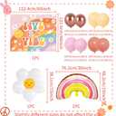 4 x Five Is a Vibe Birthday Party Decorations Girl Five is Vibe Birthday Decoration 5th Party Decorations Daisy Groovy Hippie Boho Party Favor
