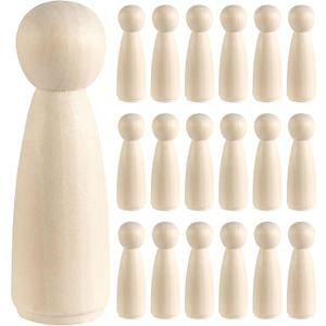 HOIGON 30 PCS 3.5 Inch Wooden Peg Dolls, 90mm Unfinished Angel Girl Wooden Peg Doll People for Crafts, Wedding, Cake Toppers, Painting, Decor