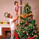 2 x YTJGC 24 Pcs Velvet Ribbon Christmas Tree Bows Bow Tree Topper Door Garland Decor Vintage Wreath Bow Velvet Bows Ornaments for Christmas Trees Gifts Party Door Garland Wreath Deco (Camel)