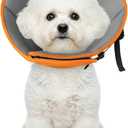 Dog Cone Collar After Surgery, Adjustable Soft Recovery Cone for Small Dogs to Stop Licking, Light-Weight Comfortable Elizabethan Collar for Dogs Anti-Bite Lick Protective Wound (S(Neck Girth:9.45"-11.81"), Orange)