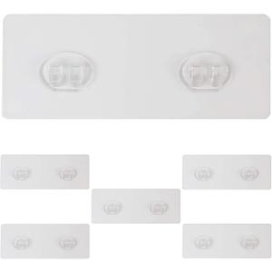 Shower Caddy Adhesive Replacement, Shower Shelf Adhesive, Shower Adhesive Strips, Adhesive Stickers Transparent 2 Hooks 6 1/2" 6 Pack
