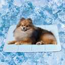Dog Cooling Mat for Small Dogs - 24x18 Orthopedic Memory Foam Pet Pad for Summer, QMAX>0.5, Washable Premium Comfort Crate Pad for Your Furry Companion, Blue