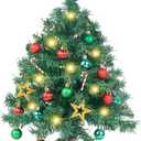 XmasExp 20in Mini Christmas Tree with Lights Green Small Christmas Tree Artificial Tabletop Xmas Decor Holiday Decoration for Home, Office, Party