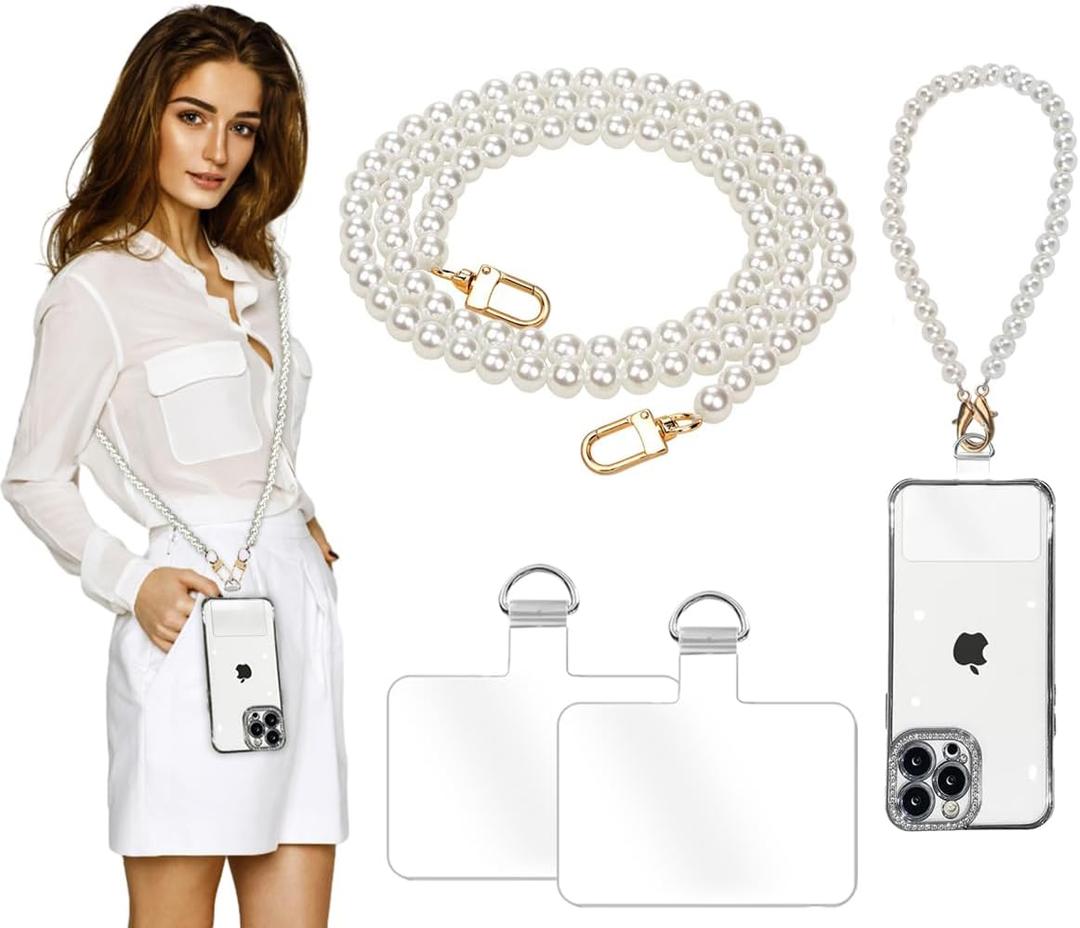 2Pcs Phone Crossbody Lanyard and Wrist Strap, Universal Cell Phone Lanyard Strap with 2Tether Tab