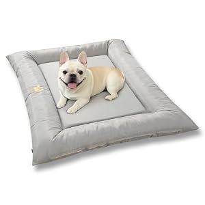 SOMAHE Cat Bed for Cats Crate Oxford Puppy Crate Pad Waterproof Pet Beds Outdoor Cage Mat Easy Rinse Grey 24×18×3 Inch
