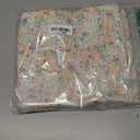 Boho Fabric Storage Basket Quilted Floral Print Baskets Organizer Bin with Handles for Home, Picnic, Shopping (Blue, L)