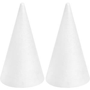 FFchuanhe 2-Pack Foam Cones for Crafts, Foam Trees Cones (711.4 Inch) for Holiday Decorations, Christmas, DIY Projects, Table Centerpieces.