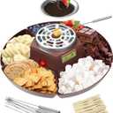 Smores Maker Tabletop Roaster Kit  Electric Fondue Set with Adjustable Heat, Indoor Smores Roaster for Date Night, Movie Night, Family Fun & Couple Gift Ideas
