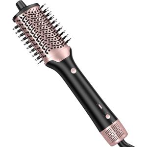 slopehill Blow Dryer Brush - Hot Air Brush with High Speed Motor 100,000RPM, Ionic Hair Dryer and Styler Volumizer with Oval Barrel for Hair, 3 Temps,1400W, Black