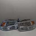 for 2009-2018 Dodge Ram 1500 2010 2011 2012 2013 2014 2015 2016 2017 2018 Dodge Ram 2500/3500 Pickup Headlight Assembly Clear Lens Chrome Housing & Amber Reflector Headlamp Replacement L+R