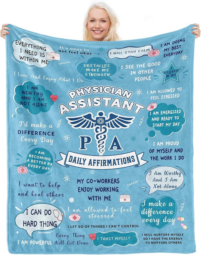 Physician Assistant Week Gifts, Physician Assistant Gifts for PA Week, Best Physician Assistant Throw Blanket 60"X 50" Inch, Funny Birthday Christmas PA Gifts for Women Students Coworkers Friends
