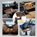 Car Tray & Desk for Laptop, Dual 360 Rotating, Anti-Slip Leather Surface, Steering Wheel Tray, Car Accessories- Compatible with Tesla Model Y/3/S, Ford F150/Explorer/Most Vehicles (Brown)