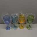 Yalin Set of 4 Unbreakable 12 oz Acrylic Plastic Wine and Water Tumbler Stackable Goblets. (Multicolor, 15 oz)