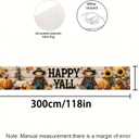 Happy Yall Banner Fall Holiday Backdrop Scarecrows Pumpkins Sunflowers 118x20 inches Autumn Decor Party Supplies Welcome Yard Sign Wall Hanging Banner Decoration