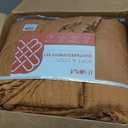 LEAONME Velvet Quilt California King Size 118''x106'', Lightweight Caramel Velvet Comforter Set with 2 Matching Shams, Soft Cross Stitch Bedspread Coverlet, Oversized King Bedding Set for All Season