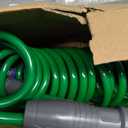 3/8" Lightweight Coil Garden Hose 50 FT, EVA Flexible Curly Water Pipes with 6-Pattern Spray Nozzle for Boat, Greenhouse, Yard, Patio, Green (50FT)