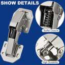 2PCS Soft Close Cabinet Hinge, No Pre-Drilled Cabinet Hinges, Surface Mount Kitchen Cabinet Hinges for Cabinet Doors with Screws