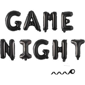 Game Night Balloon Banner,Party Backdrop Photography for Game On Birthday Party Decor Sleepover Slumber Prom Gaming Party Cake Table Decor,Black, 16 inches