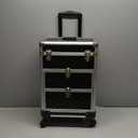 Trolley Case Cosmetic Bag, Beauty Travel Case Wheeled Cosmetic Bag Nail Art Tattoo Trolley Bag,  22x13.5x9.5 inches, Black