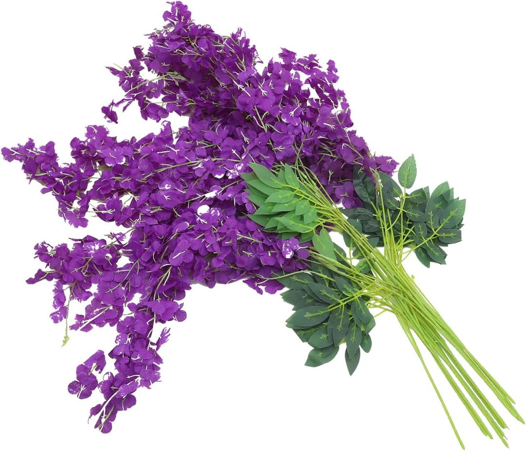 Realistic Artificial Wisteria Vine Wedding Decorations 12pcs Hanging Flower Garland
