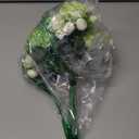 4 Bunches Green Peony Artificial Flowers for Decoration Faux Rose Fake Bouquet Silk Arrangements Table Centerpiece for Vase Cake Topper Bridal Baby Shower