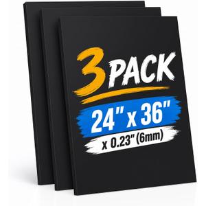 Ndsox 3 Pack Black Foam Board 24"x36", 0.23" Thick Foam Core Poster Board