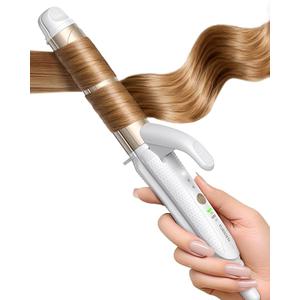 FURIDEN Lite DualVoltage Curling Iron: 110V240V 1 Inch Ceramic Barrel 2in1 Curling Iron for Chin to Shoulder Length Hair  Europe Travel for Tight Curls with Clamp