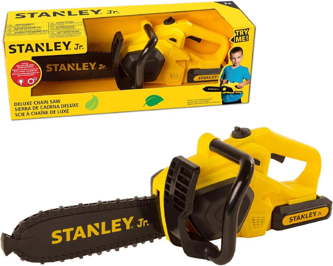 Red Toolbox Stanley Jr Battery Operated Delux Chainsaw, Yellow