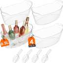 Lifewit 6.5L Ice Bucket for Parties 4 Pcs, Portable Drink Bucket for Cocktail Bar, Plastic Champagne Cooler for Beverage/Wine/Beer, Mimosa Bar Supplies Chiller Tub with Scoop 38 x18x20cm/15x7x8"