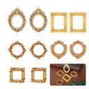 Tyqour 10pcs Small Picture Frames Gold Mini Picture Frames for Crafts Miniature Vintage Resin Antique Tiny Mini Photo Frame Little Gold Frame for DIY Jewelry Party Hotel Holiday Decor