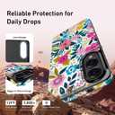 Goodon for Samsung Galaxy S25 Edge Case Wallet - Flip Folio Leather Cover with Trendy Floral Design, 3 Card Slots & Kickstand Function, Protective Phone Case for Women and Girls - Blooming Flowers