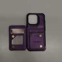 Vinich for iPhone 16 Pro 6.3" Wallet Case with Card Holder, RFID Blocking Credit Slots Kickstand Shockproof Phone Cover for Women Men, Purple