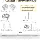 Cordless Vinyl Mini L Blinds 42" W x 64" H, 1" Slat White Horizontal Windows L Blind for Door, Shades, Camper, Light Filtering, Interiors, Arrive 1/2 Inch Narrower Indoor