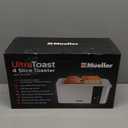 Mueller UltraToast Full Stainless Steel Toaster 4 Slice, Long Extra-Wide Slots for Bagels and Waffles, 6 Browning Levels, LED Display, Cancel/Defrost/Reheat Functions & Removable Tray, Kitchen Gadgets