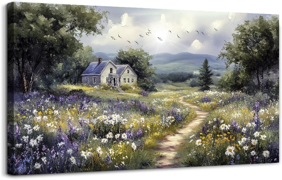 Large Wall Decor for Living Room Canvas Wall Art for Office Wall Decorations for Bedroom Garden Painting Artwork Room Home Decor 24x48 in (48L" x 24W")