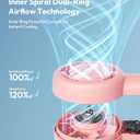 Aecooly Portable Handheld Turbo Fan [16H Max Cooling Time], 5 Speeds USB Rechargeable Mini Personal Battery Operated Small Pocket Cooling Fan GIfts for Women, Travel, Home, Office, Beach, Lash -Pink