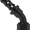 10AN 45 Degree Push Lock Hose Fitting End Adapter Aluminum Black