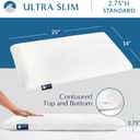 Bluewave Bedding Ultra Slim Gel Memory Foam Pillow for Stomach and Back Sleepers - Thin, Flat Design for Cervical Neck Alignment and Deeper Sleep (2.75-Inches Height, Standard Size)