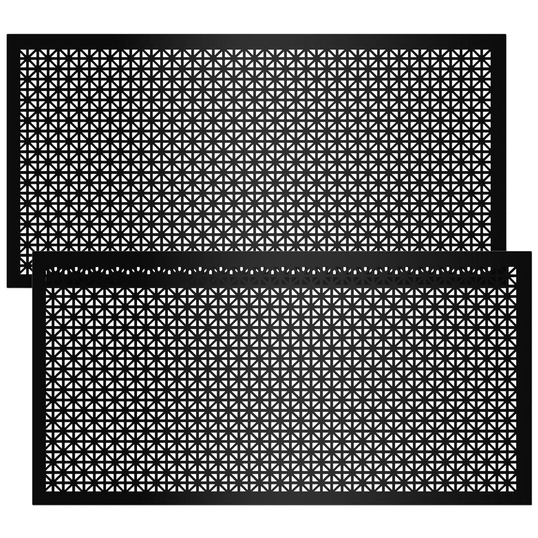 2 Pcs Decorative Aluminum Sheet Union Jack Metal Sheet 12 x 24 Inch Perforated Metal Panels 0.02 Inches Thick Decorative Panels Perforated Mesh Aluminum Sheets for Indoor Outdoor, Black