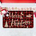 pinata Chirstmas Door Mat 17x29 Inch, Merry Chirstmas Doormat Outdoor, Red Welcome Mats Rug for Front Door Decorations Indoor