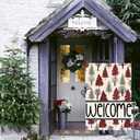 Christmas Tree Garden Flag 12x18 Inch Double Sided Outside, Welcome Winter Xmas Holiday Outdoor Seasonal Yard Decoration