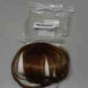 NAYOO Clip in Bangs Human Hair  Medium Brown Wispy Bangs with Temples Fringe Hairpiece Natural Looking Curved Fake Bangs Hair Extensions for Women