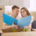 Wedding Guest Book,10 * 8in Guest Book for Wedding Receptions, Baby Shower, Funeral, Birthdays, and Celebration Events, 100Pages Polaroid Decorations 2 Stickers and a Pen(Blue)