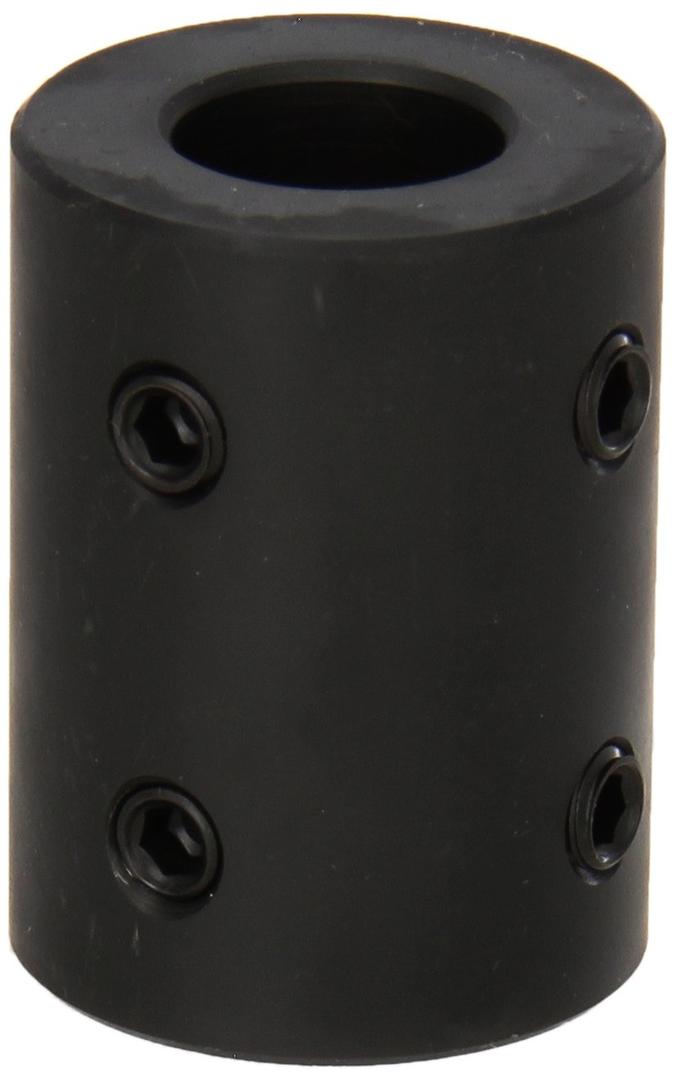 RC-075-4H@90 Black Oxide Plated Mild Steel Rigid Coupling, 3/4" Bore, 1-1/2" Outside Diameter, 2" Length, 5/16"-18 x 3/8" Set Screw